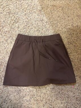 CRZ YOGA Brown Athletic Skort with Drawstring and pockets